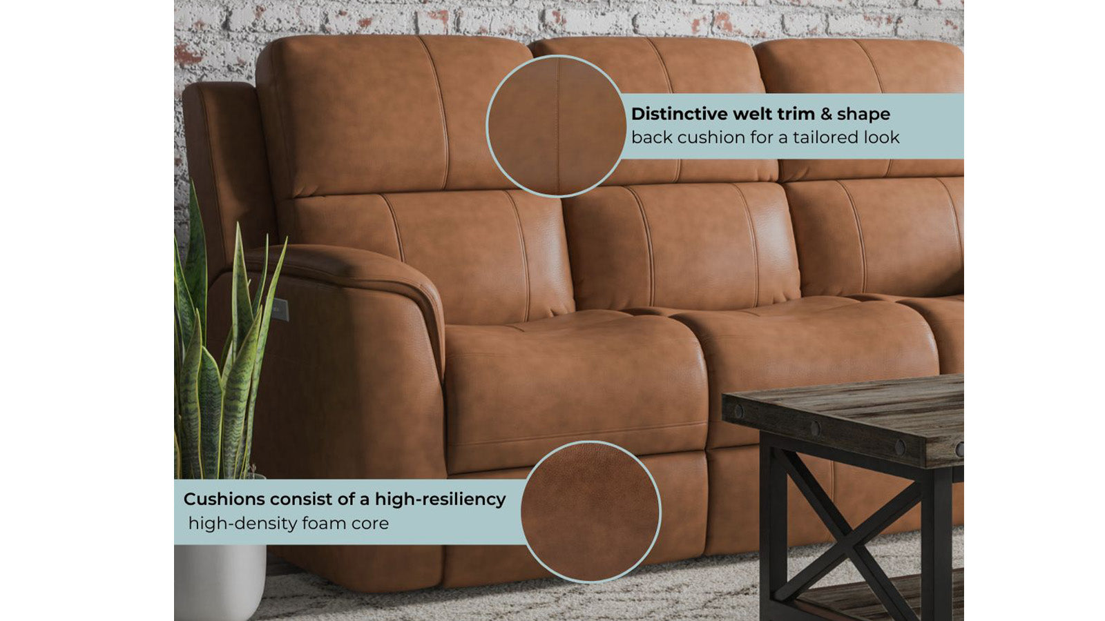 Big Spring Saddle Brown Leather P3 Power Reclining Sofa