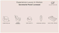 Secretariat Brown Leather P2 Power Reclining Loveseat w/Console