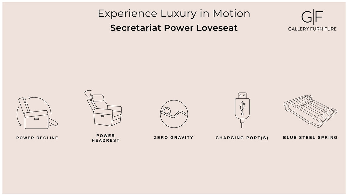 Secretariat Brown Leather P2 Power Reclining Loveseat w/Console