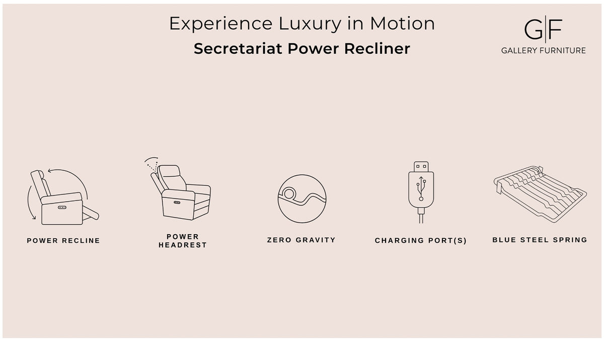 Secretariat Burgundy Leather Power Recliner With Power Headrest