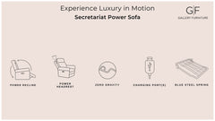 Secretariat Burgundy Leather P2 Power Reclining Sofa With Power Headrest