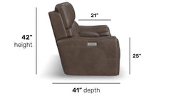 Loveseat Cougar Cappuccino P3  c/Consola Reclinable Eléctrico