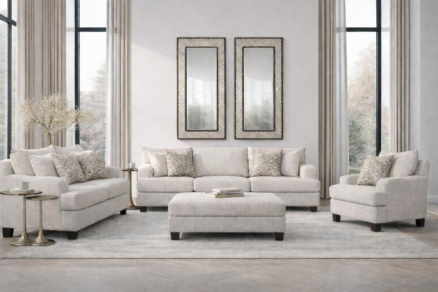 Venus Cream Sofa - Contemporary Elegance with Plush Comfort - Gallery Furniture
