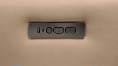 Control panel with buttons on a beige background