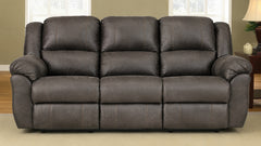 Homestretch Tumbleweed Manual Reclining Sofa | Made in USA | Dark Grey Microfiber