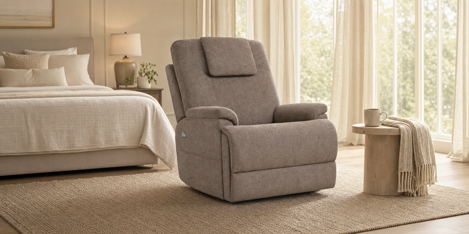MacZcliner Recovery Chair in a bedroom